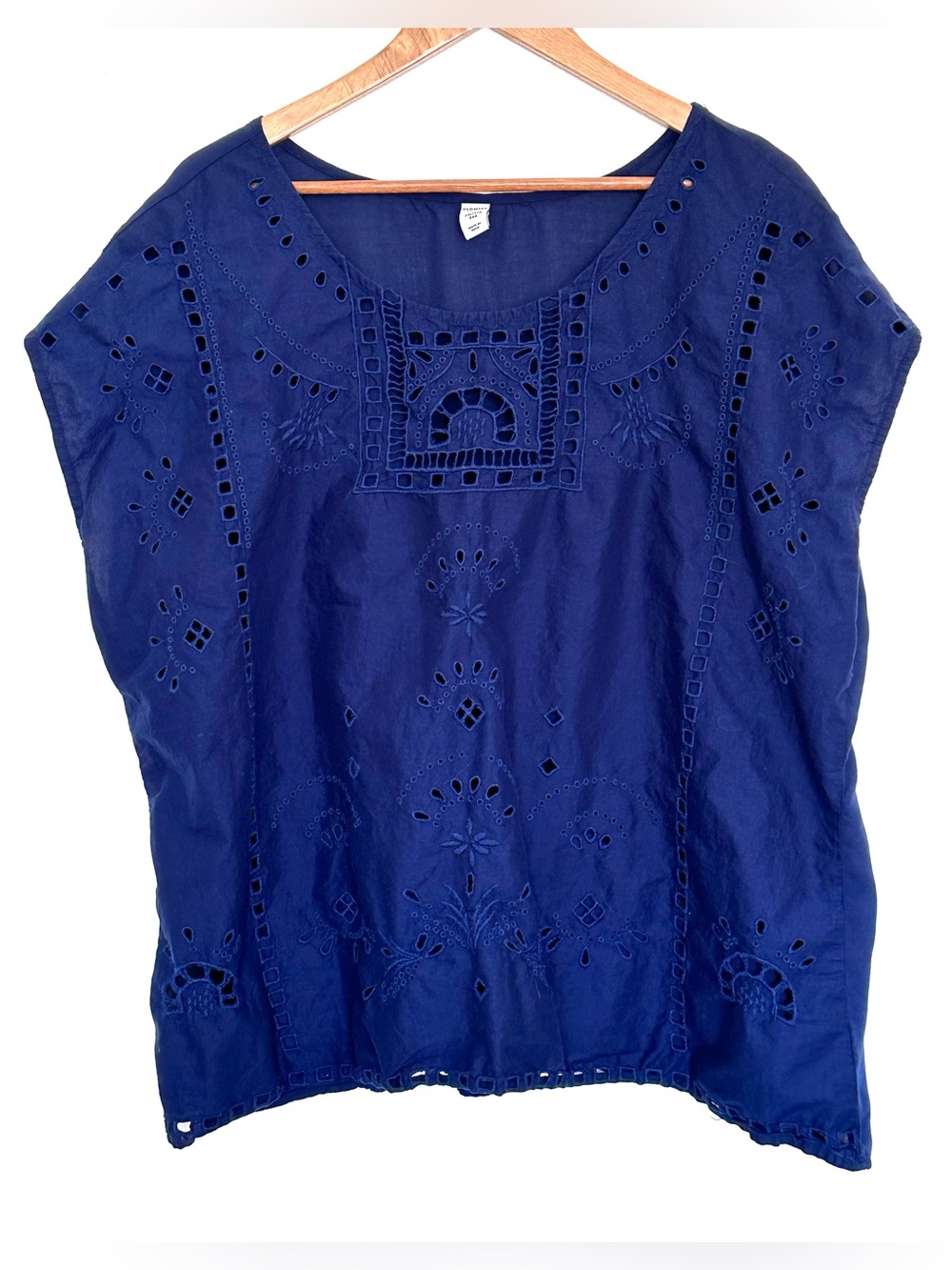 Old Navy Shirt Women’s XXL Blue Cotton Eyelet Pullover Lightweight Top